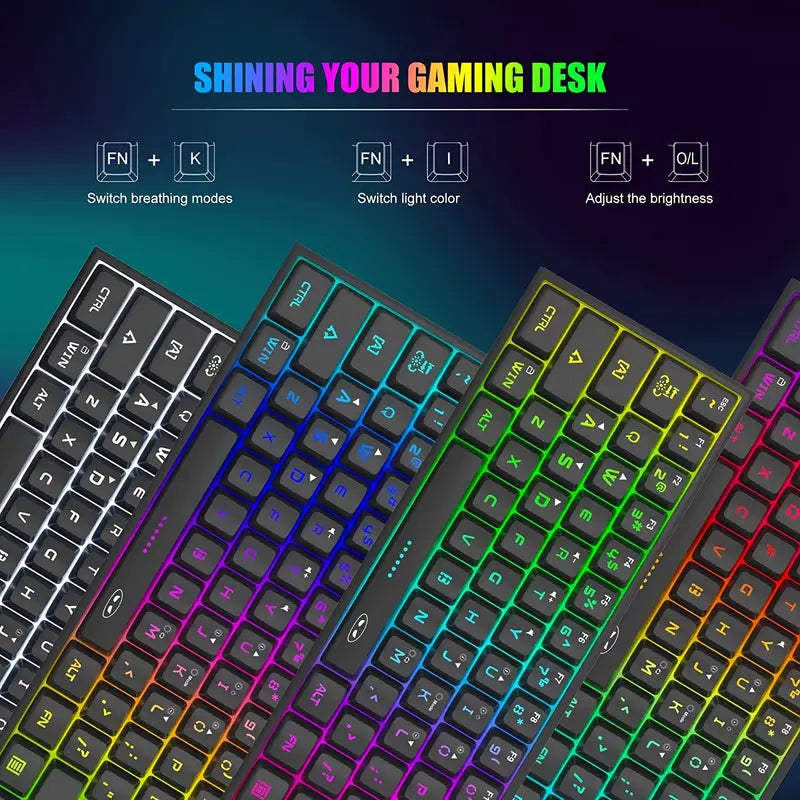 MageGee TS91 Mini 60% Gaming/Office Keyboard, Keycap Type Wired RGB Backlit Compact Computer Keyboard